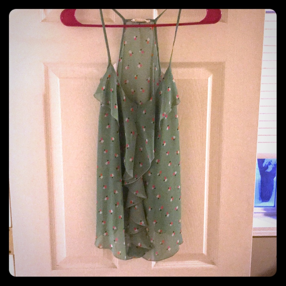 Green Geometric Print Top